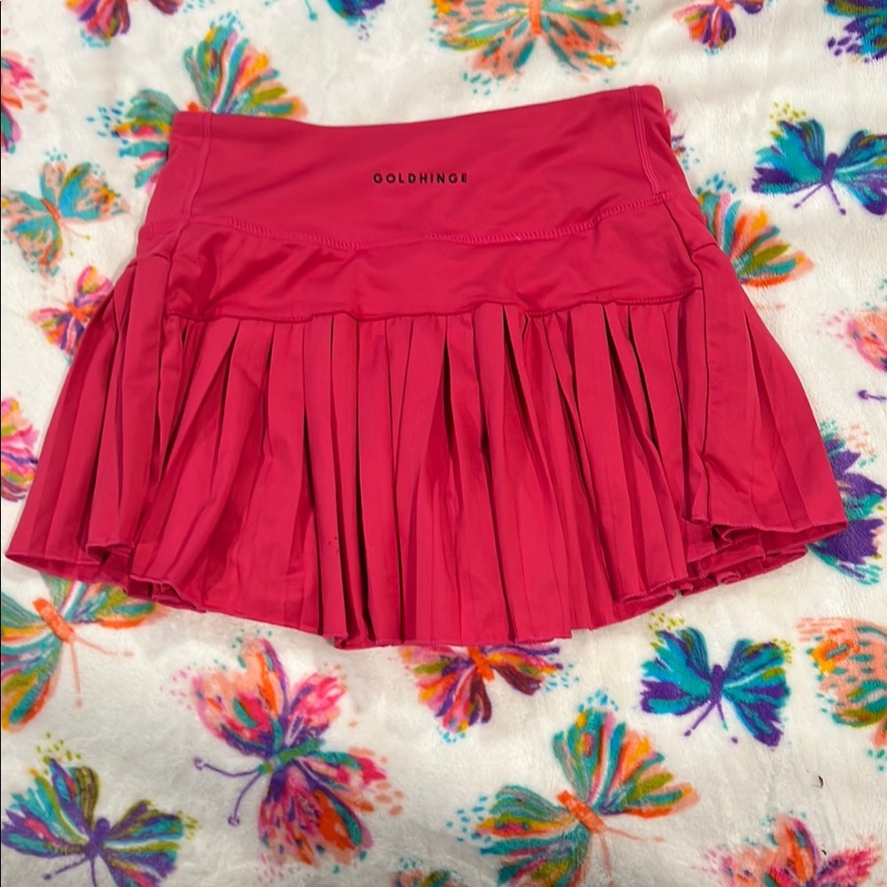 Chic Pink Pleated Skirt